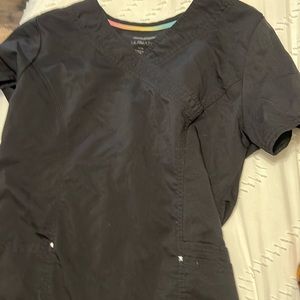 black scrub top